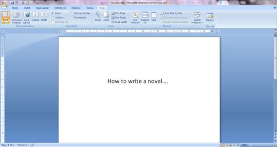 how to write a novel