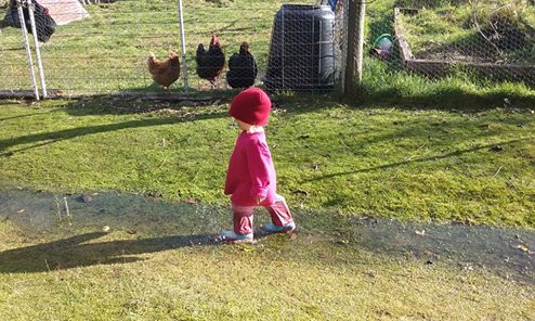 Splashing in puddles